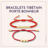 Bracelet tibétain porte-bonheur en cuivre avec corde tressée ajustable