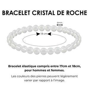 Bracelet Cristal de Roche Perles Rondes - Equilibre, Energie, Amplification