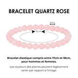 Bracelet Quartz Rose Perles Rondes - Amour, Tendresse, Paix Intérieure