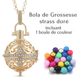 Bola de grossesse strass doré