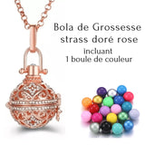 Bola de grossesse strass doré rose