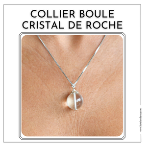 Collier pendentif Boule CRISTAL DE ROCHE