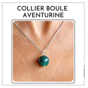 1 papier d'encens =1 purification Collier pendentif boule AVENTURINE