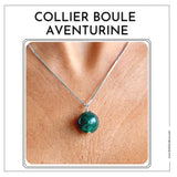 1 papier d'encens =1 purification Collier pendentif boule AVENTURINE
