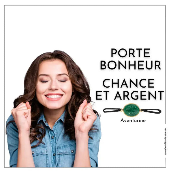 Bracelet Aventurine : CHANCE ET ARGENT