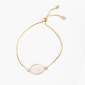 Bracelet chaine quartz rose