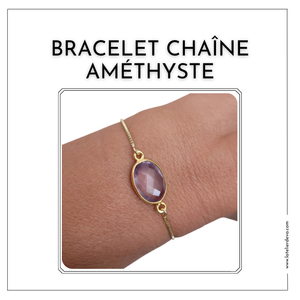 bracelet chaîne amethyste