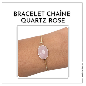 bracelet chaîne quartz rose